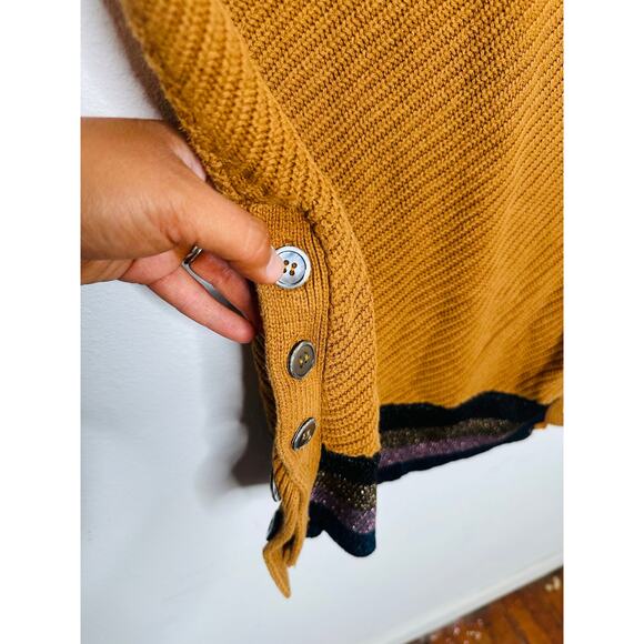APIECE APART Orange 100% Cotton Almeria Side Button Side Sweater size Medium - Picture 6 of 15